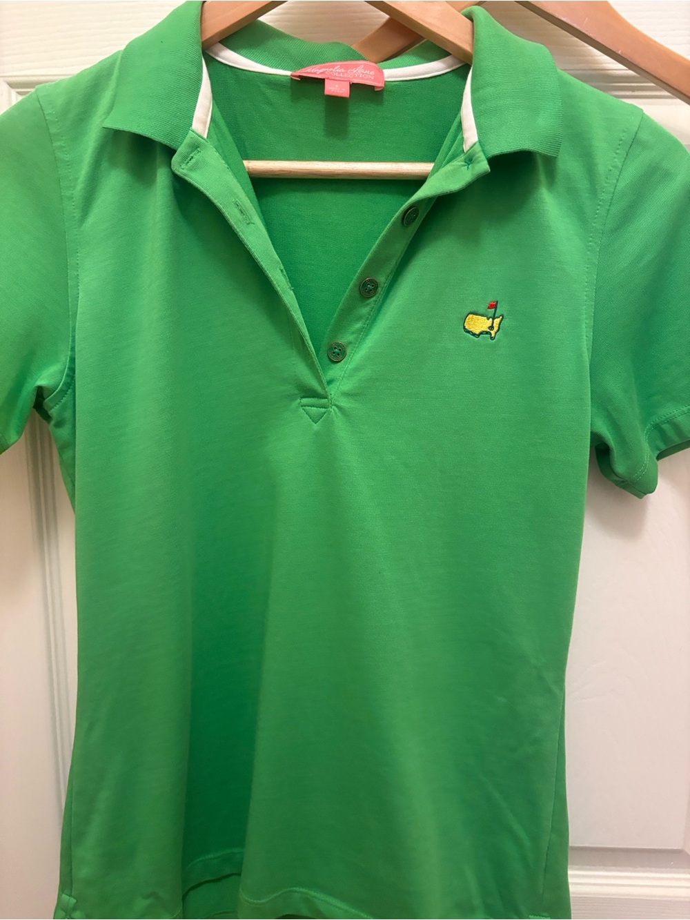 Magnolia Lane Collection Green Polo Shirt with Embroidered Golf